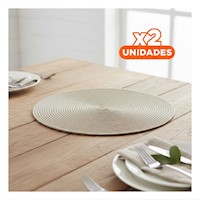 Pack2 Salvamantel Textil Circular Boho Beige Oscuro Estilo Boho Y+Regalo Sticker